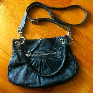 Roots Black Leather Purse